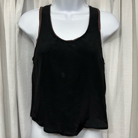 Maeve By Anthropologie Women's Black Top Size 0P 100% Silk - Picture 7 of 14